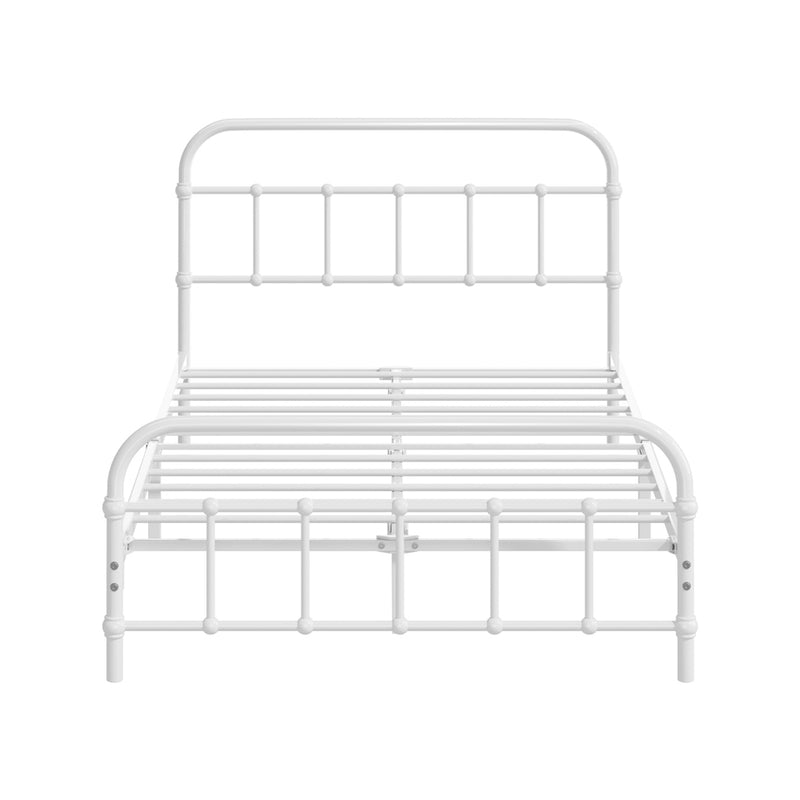 Oikiture Bed Frame Metal King Single Bed Platform White