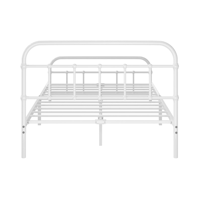 Oikiture Bed Frame Metal King Single Bed Platform White