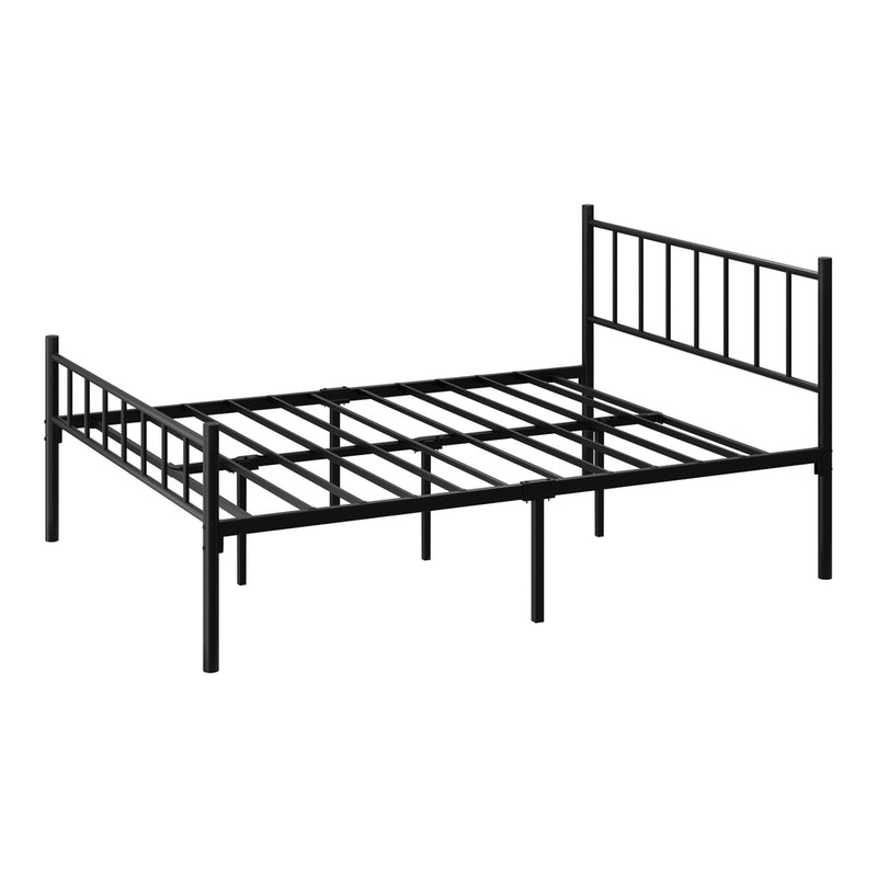 Oikiture Bed Frame Double Size Metal Base Platform Black COMA