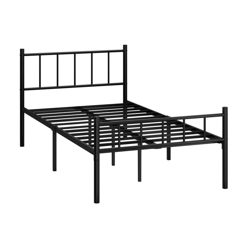 Oikiture Bed Frame King Single Metal Base Platform Black COMA