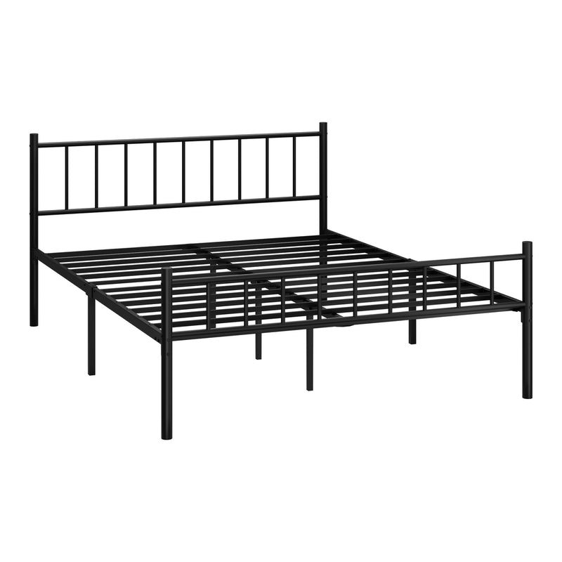 Oikiture Bed Frame Queen Size Metal Base Platform Black COMA