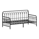 Oikiture Metal Daybed Frame Single Size Sofa Bed Steel Slat Black