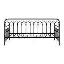 Oikiture Metal Daybed Frame Single Size Sofa Bed Steel Slat Black
