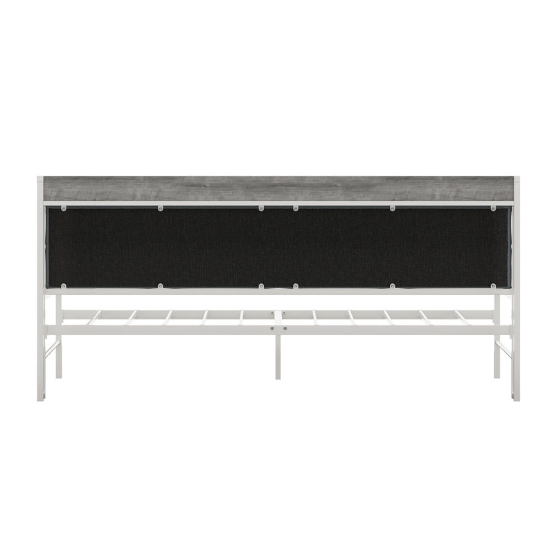 Oikiture Metal Daybed Frame Single LED Headboard USB Charge