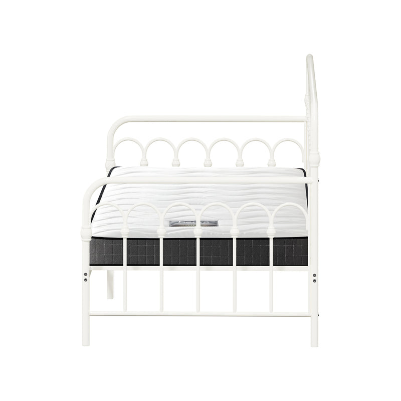 Oikiture Metal Daybed Frame Single Size Sofa Bed with Mattress Beige