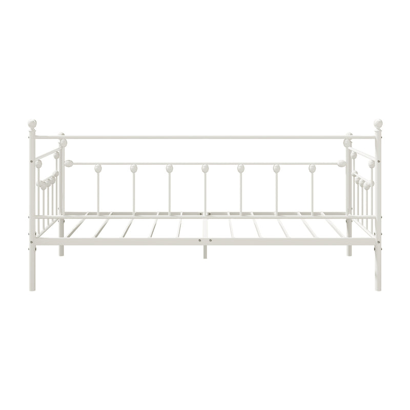 Oikiture Metal Daybed Frame Single Size Steel Slat Sofa Bed Beige