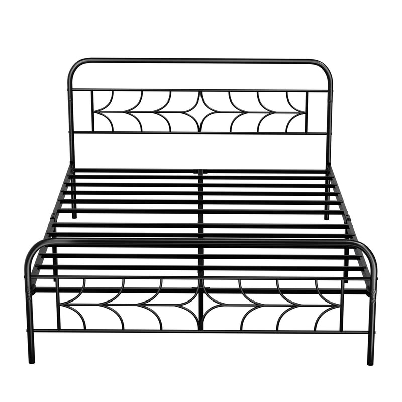 Oikiture Double Bed Frame Metal Platform with Sparkling Star Headboard