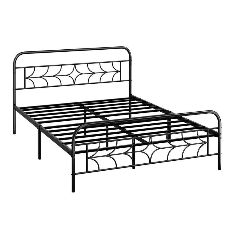 Oikiture Queen Bed Frame Metal Platform with Sparkling Star Headboard