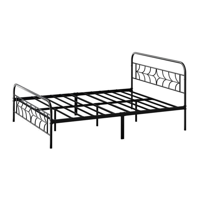 Oikiture Queen Bed Frame Metal Platform with Sparkling Star Headboard