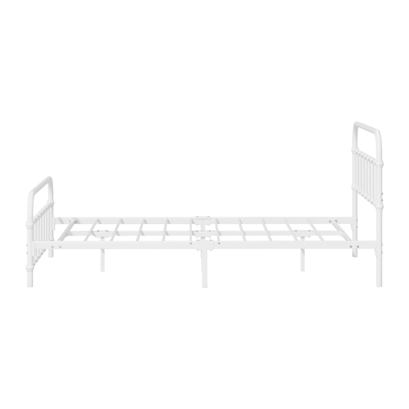Oikiture Bed Frame Metal Bed Base Double Size Bed Platform White