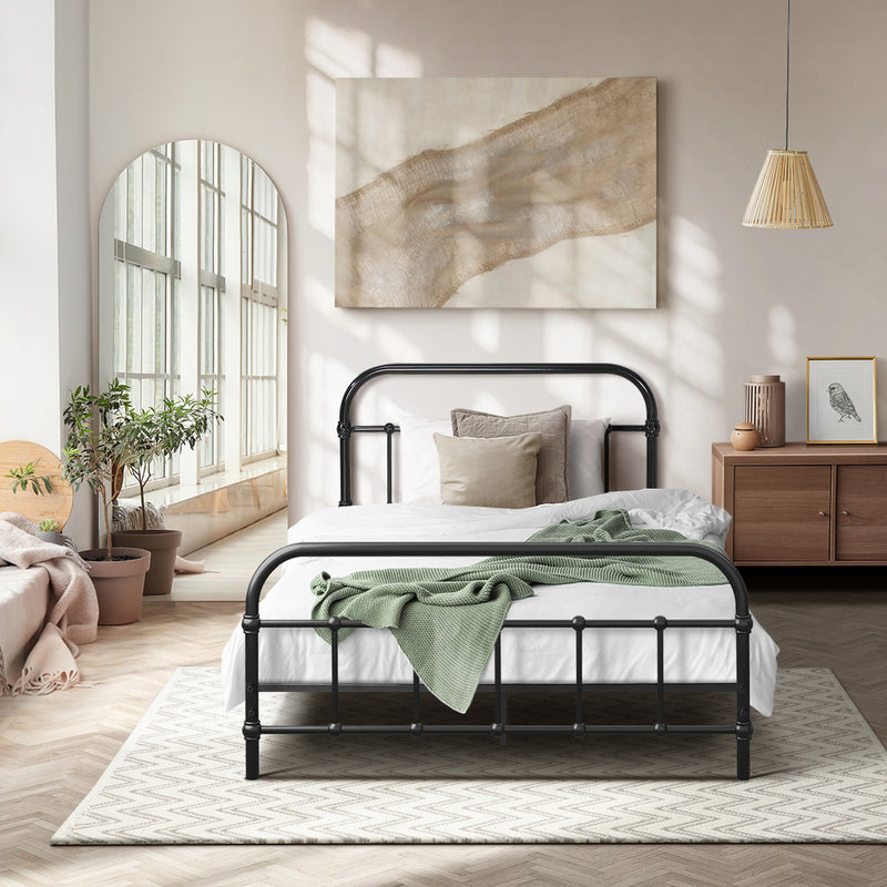 Oikiture Metal Bed Frame King Single Size Bed Base Platform