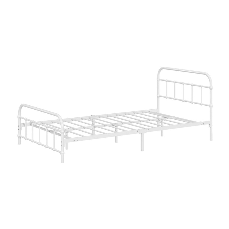 Oikiture Bed Frame Metal Bed Base King Single Size Bed Platform White