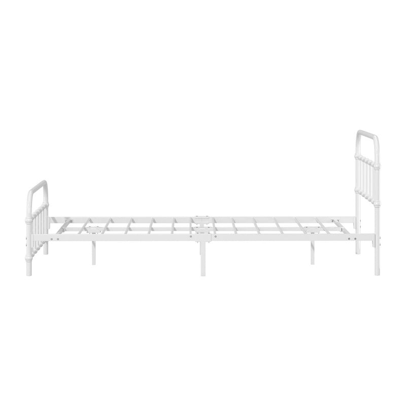 Oikiture Bed Frame Metal Bed Base King Single Size Bed Platform White
