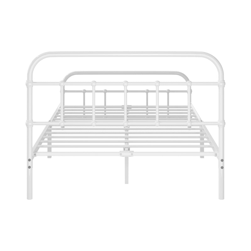 Oikiture Bed Frame Metal Bed Base King Single Size Bed Platform White