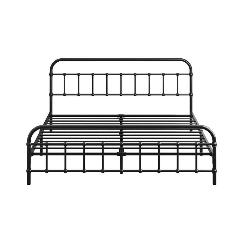 Oikiture Metal Bed Frame Queen Size Bed Base Platform