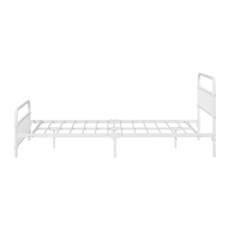 Oikiture Bed Frame Metal Bed Base Queen Size Bed Platform White