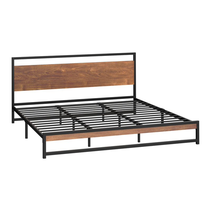 Oikiture Metal Bed Frame King Size Beds Base Platform Wood