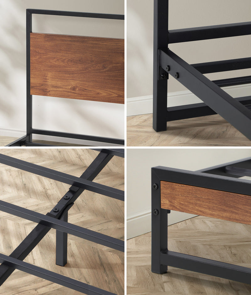 Oikiture Metal Bed Frame King Size Beds Base Platform Wood
