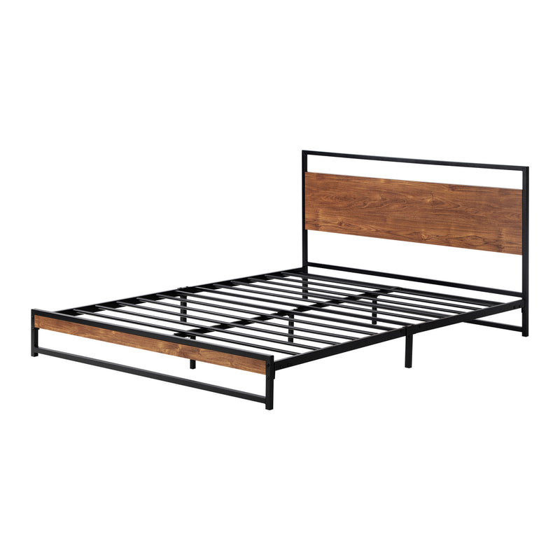 Oikiture Metal Bed Frame Queen Size Wooden