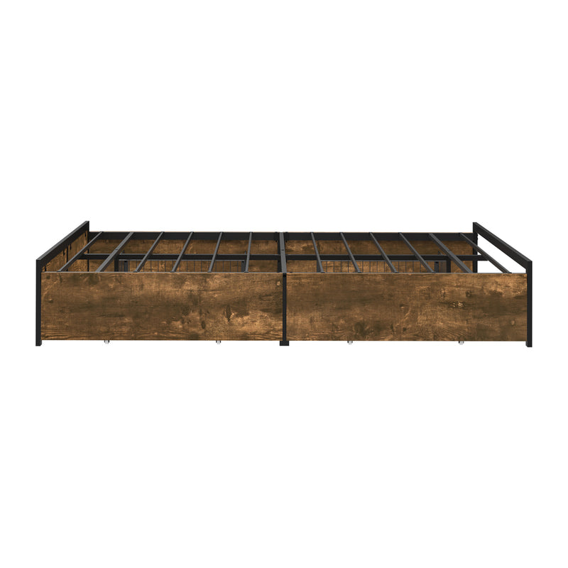 Oikiture Queen Metal Bed Frame with 4 Storage Drawers