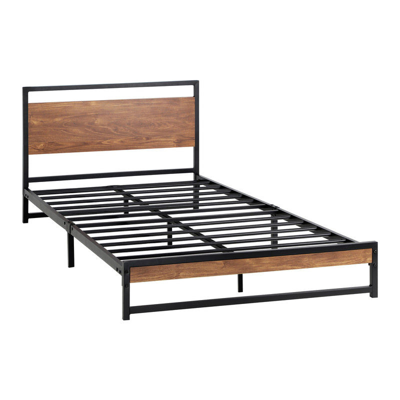 Oikiture Metal Bed Frame King Single Size Wooden