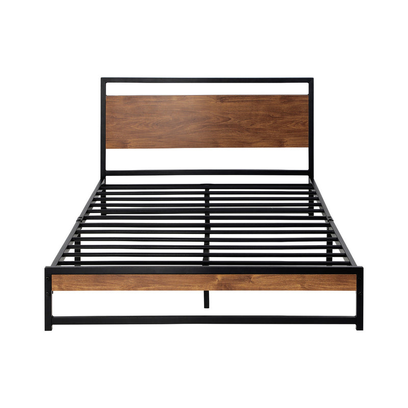 Oikiture Metal Bed Frame King Single Size Wooden