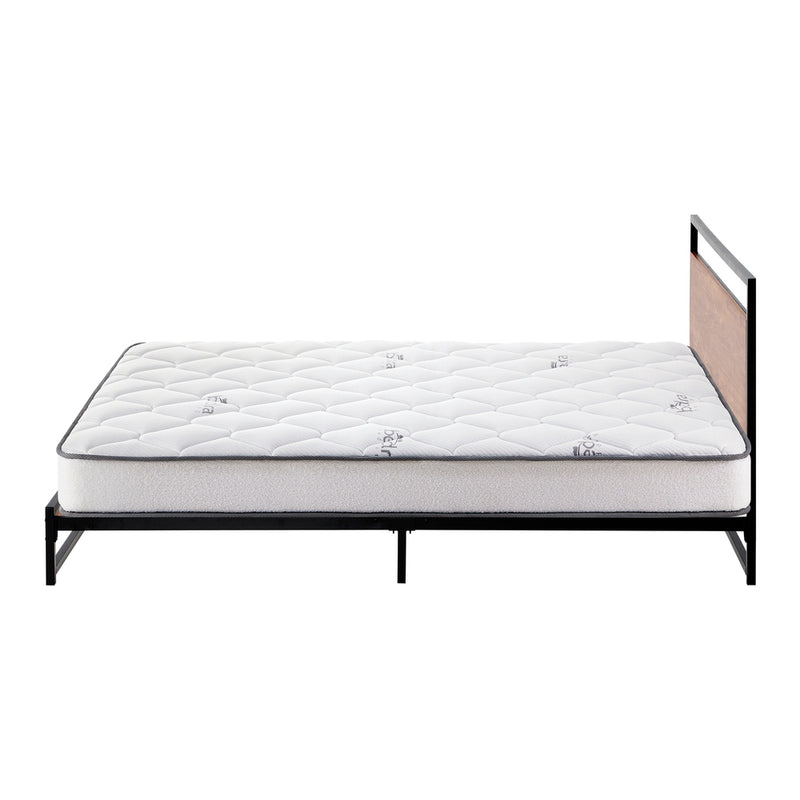 Oikiture Metal Bed Frame Double Size Beds Platform with Mattress