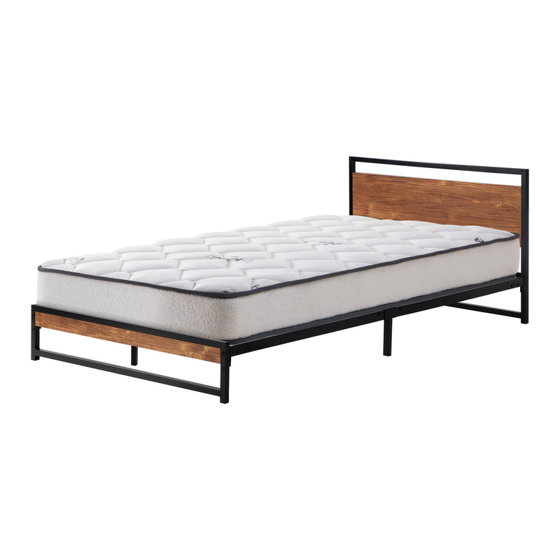 Oikiture Metal Bed Frame Single Size Beds Platform with Mattress