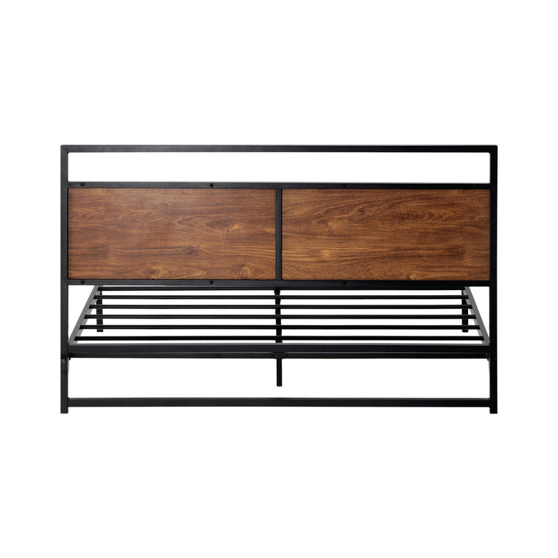 Oikiture Metal Bed Frame Queen Size Wooden