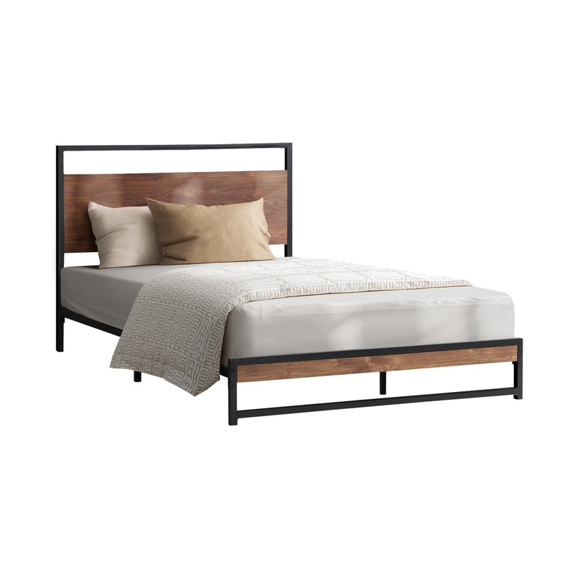 Oikiture Metal Bed Frame Single Size Beds Platform Wood