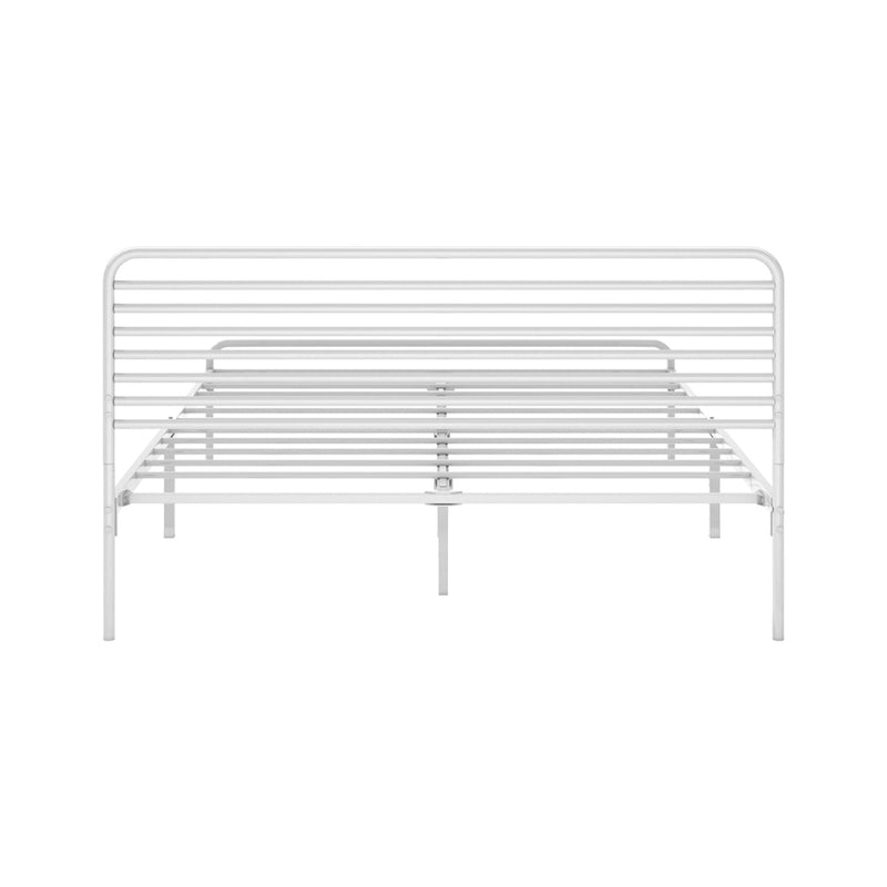 Oikiture Metal Bed Frame Double Size Platform White