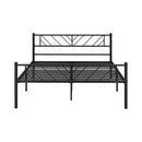 Oikiture Metal Bed Frame Queen Size Bed Base Platform Black SIS