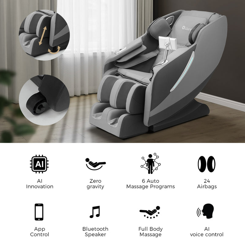 Oikiture Electric Massage Chair Heated Recliner Full Body Massager