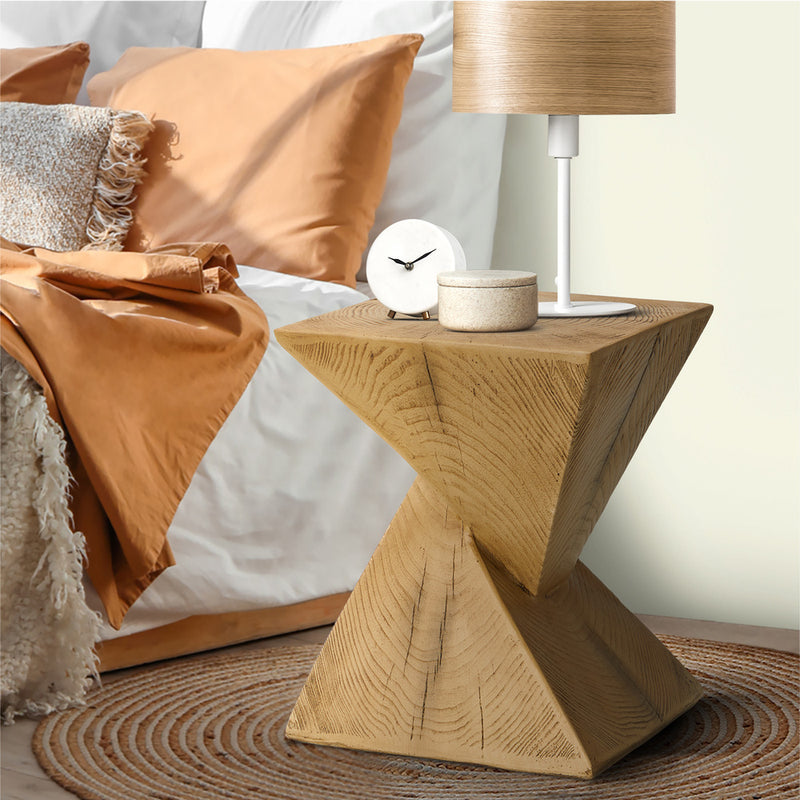 Oikiture Side Table Terrazzo Concrete Wooden