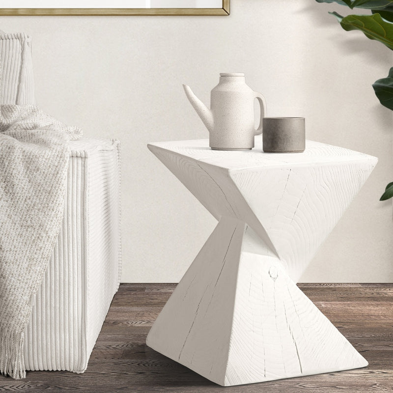 Oikiture Side Table Terrazzo Concrete White