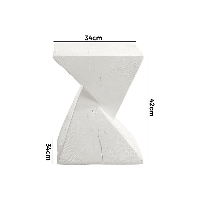 Oikiture Side Table Terrazzo Concrete White