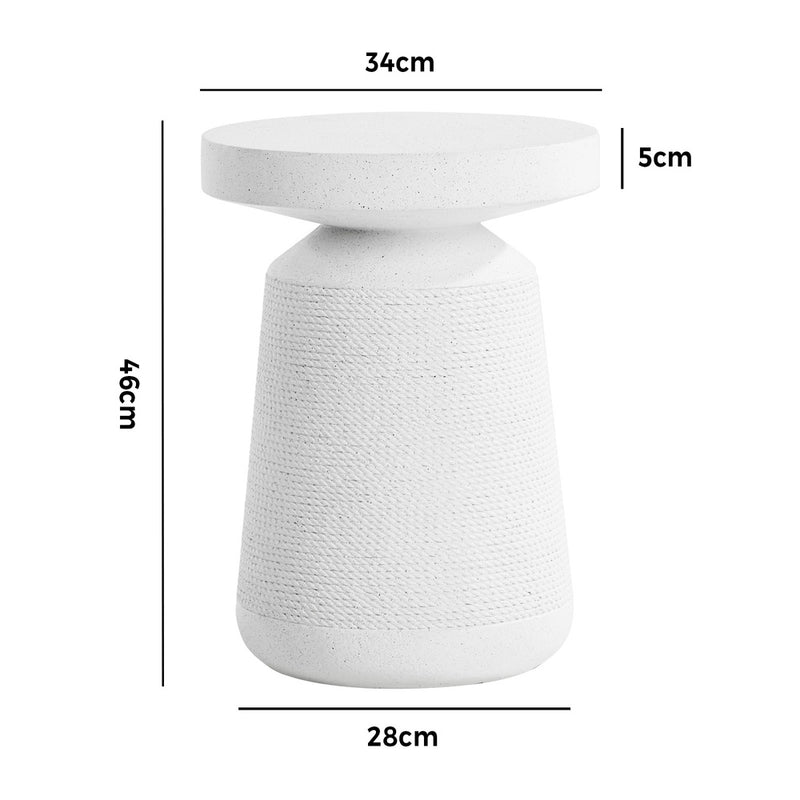 Oikiture Coffee Bedside Table Nightstand White