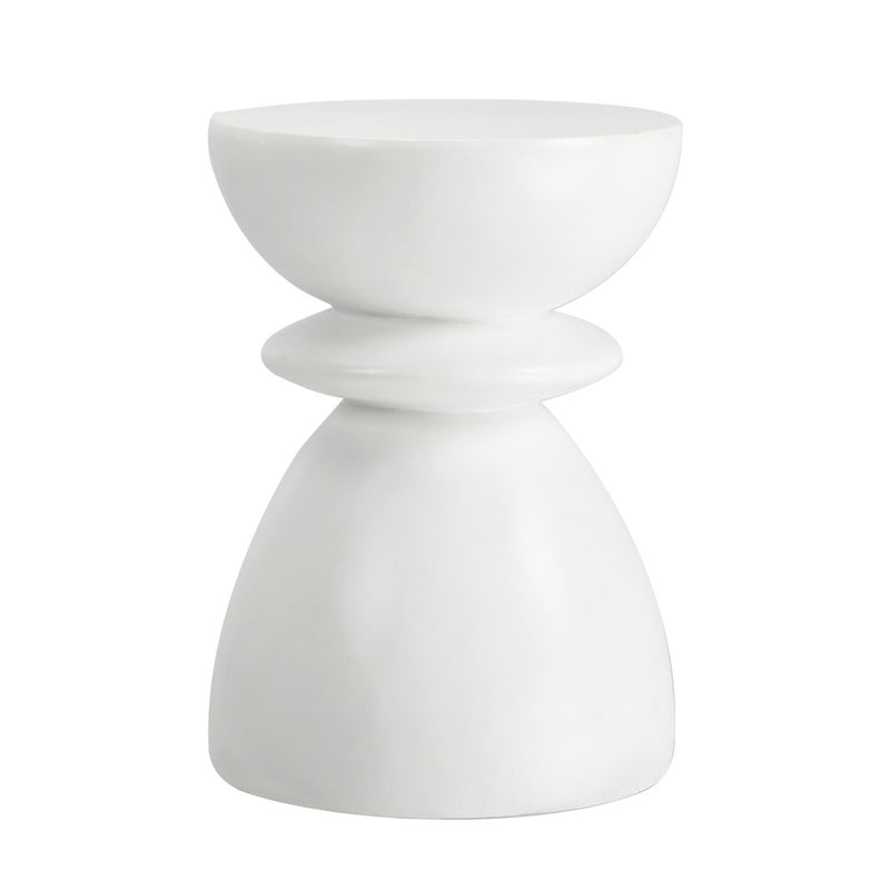 Oikiture Side Table Round Coffee Stool Stand Stone Patio Garden