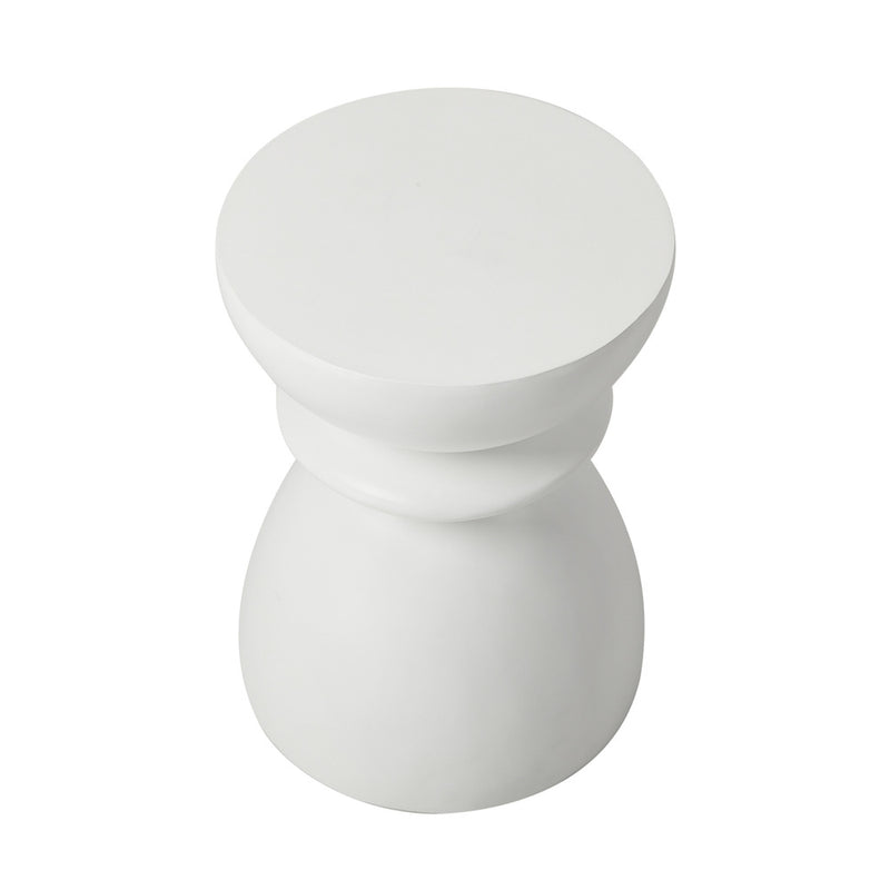 Oikiture Side Table Round Coffee Stool Stand Stone Patio Garden