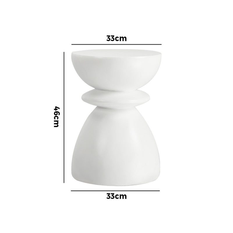 Oikiture Side Table Round Coffee Stool Stand Stone Patio Garden