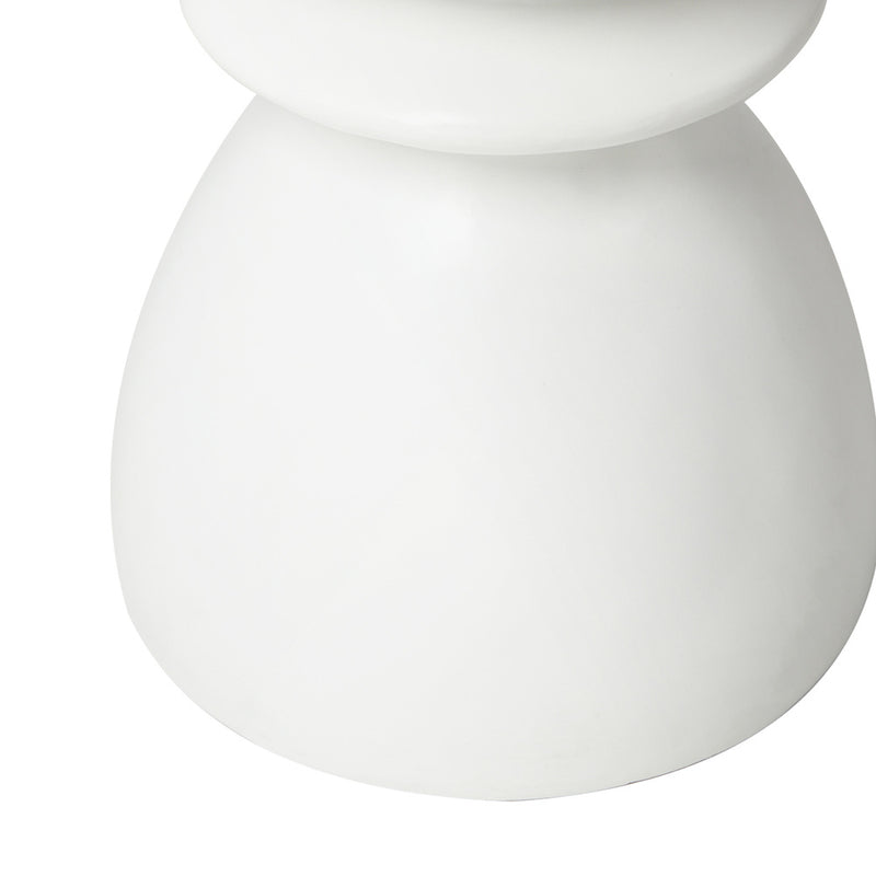 Oikiture Side Table Round Coffee Stool Stand Stone Patio Garden
