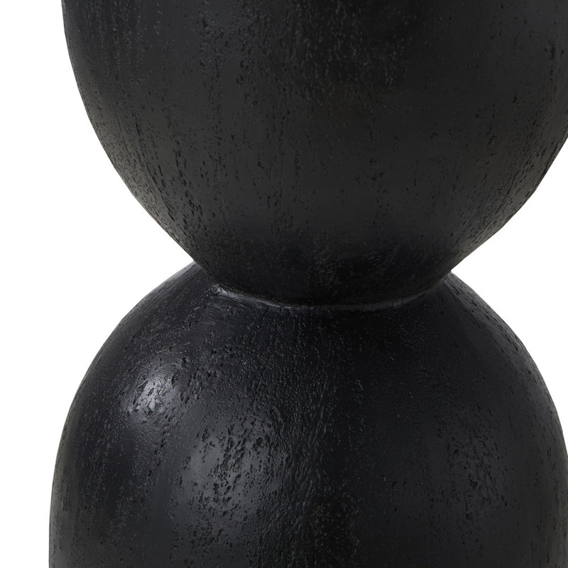 Oikiture Side Table Concrete Outdoor Indoor Black