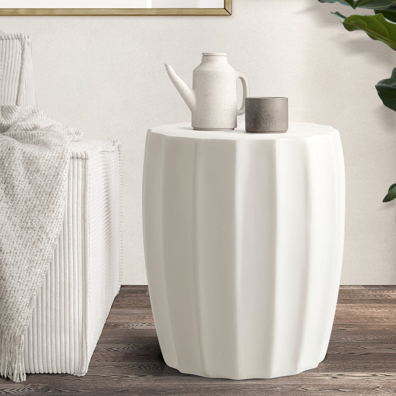 Oikiture Side Table Terrazzo Concrete Outdoor Stand