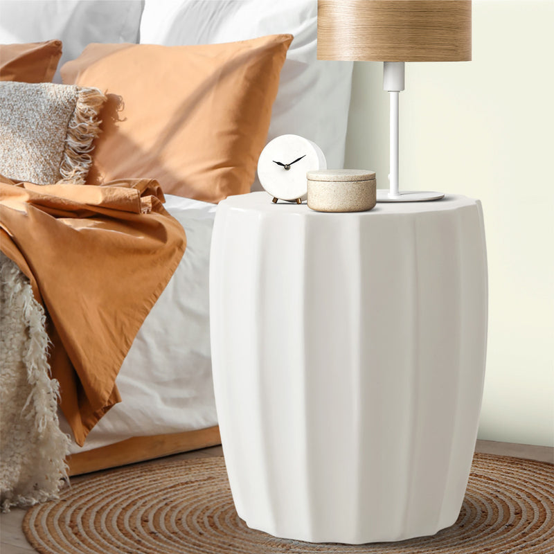 Oikiture Side Table Terrazzo Concrete Outdoor Stand