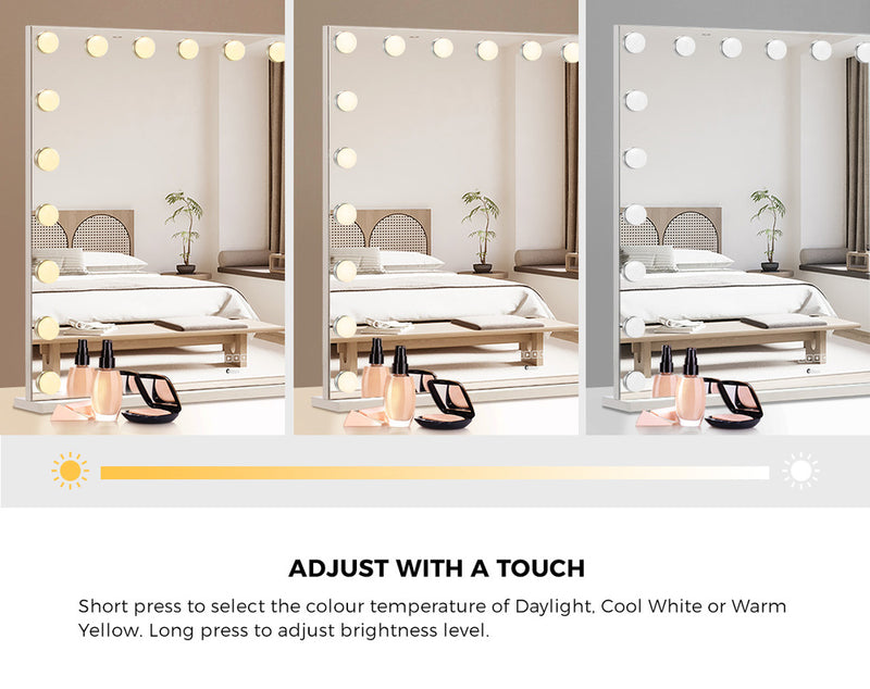 Oikiture Bluetooth Hollywood Makeup Mirror 20 LED Light 100x72cm