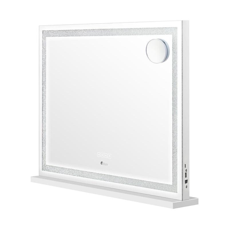 Oikiture Bluetooth Makeup Mirror Crystal LED 80x62cm