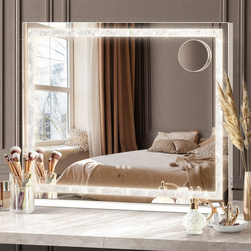 Oikiture LED Makeup Mirror Hollywood Vanity 80x62cm Touch Control