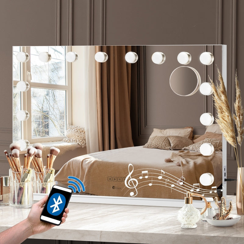 Oikiture Bluetooth Hollywood Makeup Mirror 16 LED Light 90x62cm