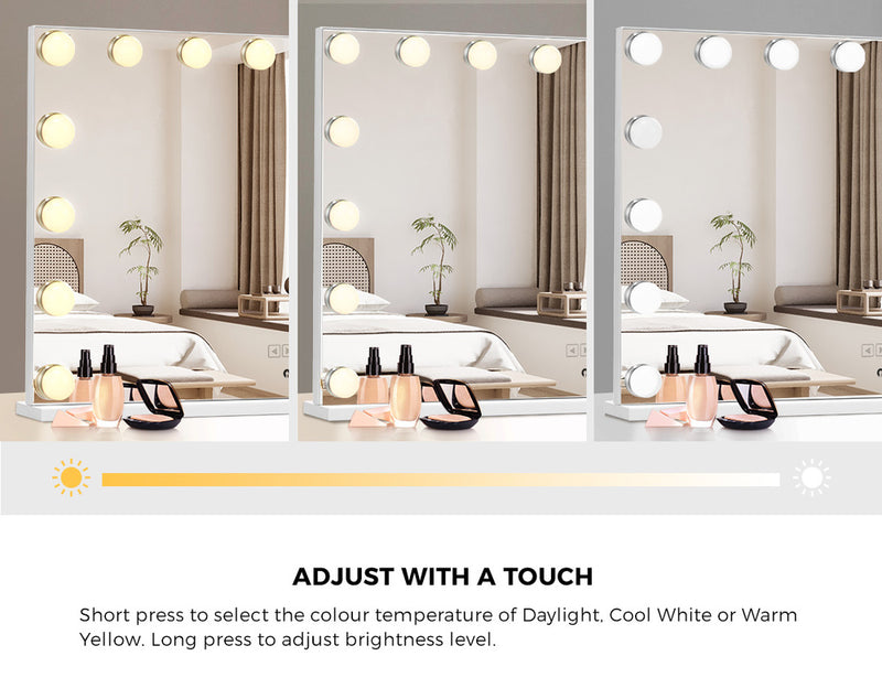 Oikiture Bluetooth Hollywood Makeup Mirror 16 LED Light 90x62cm