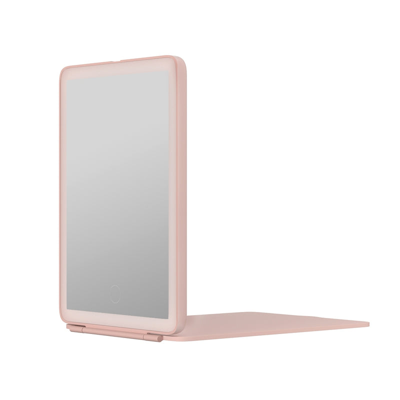 Embellir Compact Makeup Mirror w/ LED Light Portable Foldable Travel Beauty Pink